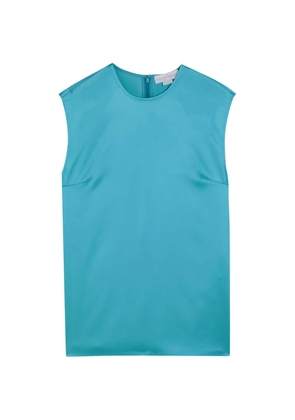 Stella McCartney satin zip-up tank top - Blue