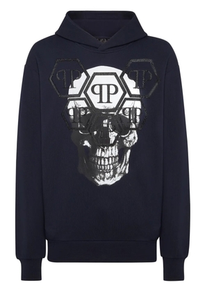 Philipp Plein Skull long-sleeve hoodie - Blue