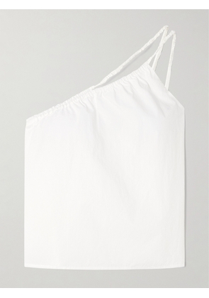 Deiji Studios - One-shoulder Organic Cotton-poplin Top - White - xx small,x small,small,medium,large,x large
