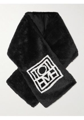TOTEME - Printed Shearling Scarf - Black - One size