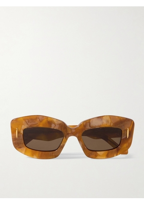 Loewe - Screen Square-frame Marbled Acetate Sunglasses - Brown - One size