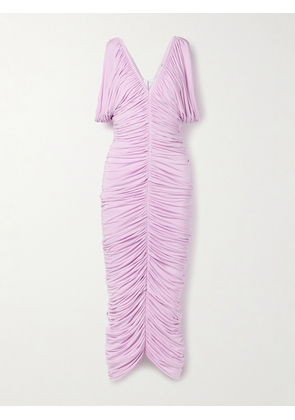 Magda Butrym - Ruched Satin-jersey Midi Dress - Pink - FR 34,FR 36,FR 38,FR 40
