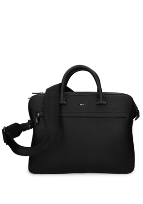 BOSS logo-debossed laptop bag - Black