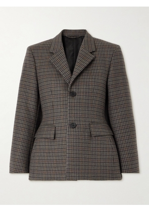 Balenciaga - Checked Padded Wool Blazer - Gray - FR 36,FR 38