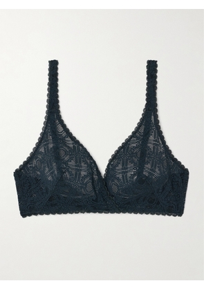 Eres - Fuseau Stretch-lace Soft-cup Triangle Bra - Blue - 75A,70B,75B,80B,85B,70C,75C,80C,85C