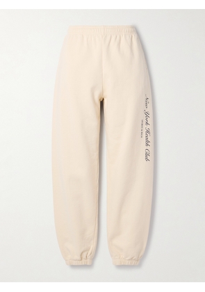 Sporty & Rich - Printed Cotton-jersey Track Pants - Cream - x small,small,medium,large,x large
