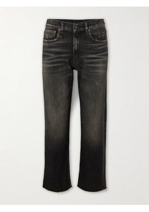 R13 - Boyfriend Cropped Distressed High-rise Straight-leg Jeans - Black - 24,25,26,27,28,29,30,31