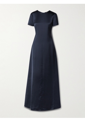 Proenza Schouler White Label - Delphine Tie-detailed Satin-twill Maxi Dress - Blue - US0,US2,US4,US6,US8,US10,US12