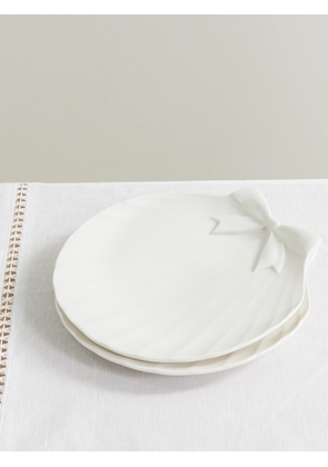 Gohar World - Sadaf Set Of Two Porcelain Dessert Plates - Off-white - One size