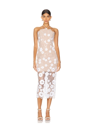 ELLIATT Elodie Midi Dress in Ivory. Size L. Also in M, S, XL.
