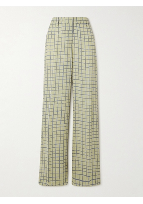 Dries Van Noten - Checked Crepe Straight-leg Pants - Green - FR 34,FR 36,FR 38,FR 40,FR 42,FR 44
