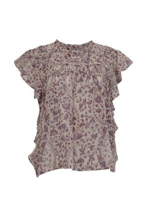 Isabel Marant Vintage Ruffled floral blouse - Neutrals