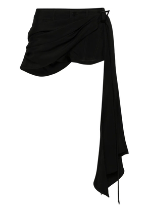 Mugler scarf-detail mini shorts - Black