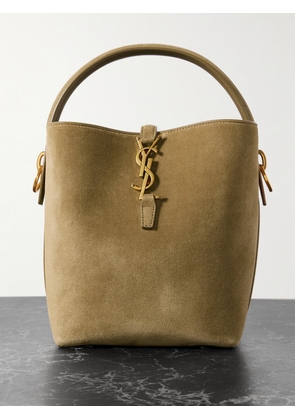 SAINT LAURENT - Le 37 Small Suede Bucket Bag - Brown - One size