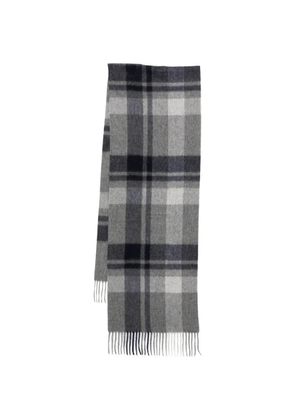 N.Peal checked cashmere scarf - Grey