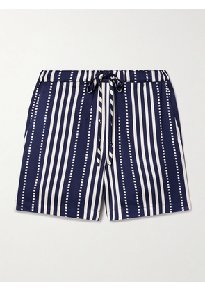 lemlem - Safia Striped Satin Shorts - Blue - x small,small,medium,large
