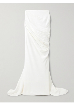 Stella McCartney - Train Ruched Crepe Maxi Skirt - White - IT34,IT36,IT38,IT40,IT42,IT44,IT46,IT48,IT50