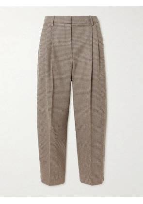Stella McCartney - Pleated Houndstooth Wool Tapered Pants - Brown - IT34,IT36,IT38,IT40,IT42,IT44,IT46,IT48,IT50