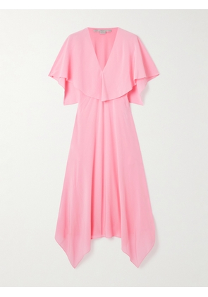 Stella McCartney - Asymmetric Draped Silk-crepe Midi Dress - Pink - IT34,IT36,IT38,IT40,IT42,IT44,IT46,IT48,IT50