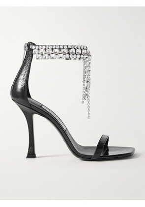 Jimmy Choo - Verity 100 Crystal-embellished Leather Sandals - Black - IT36,IT36.5,IT37,IT37.5,IT38,IT38.5,IT39,IT39.5,IT40,IT40.5,IT41,IT42