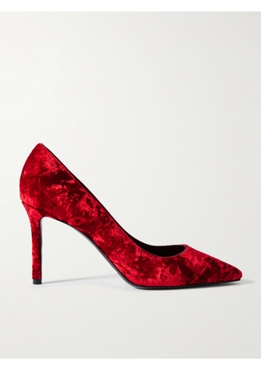Jimmy Choo - Romy 85 Velvet Pumps - Red - IT36,IT36.5,IT37,IT37.5,IT38,IT38.5,IT39,IT39.5,IT40,IT40.5,IT41,IT41.5,IT42