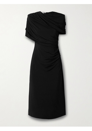 Stella McCartney - Draped Cape-effect Stretch-jersey Midi Dress - Black - IT36,IT38,IT40,IT42,IT44,IT46,IT48,IT50