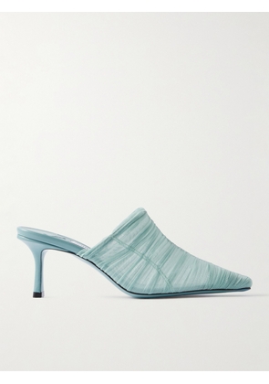 Jimmy Choo - Lotta 65 Ruched Tulle Mules - Blue - IT36,IT36.5,IT37,IT37.5,IT38,IT38.5,IT39,IT39.5,IT40,IT40.5,IT41,IT42