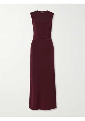 Stella McCartney - Ruched Stretch-jersey Maxi Dress - Burgundy - xx small,x small,small,medium,large,x large