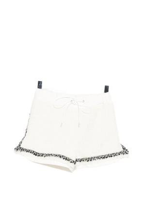 sacai boucle-trim shorts - White