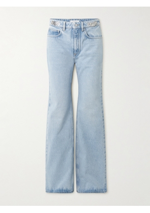 RABANNE - Embellished High-rise Wide-leg Jeans - Blue - 24,25,26,27,28,29,30,31