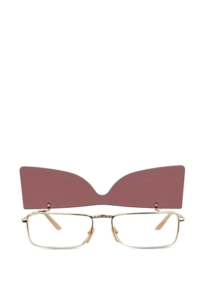 Gucci Pre-Owned Flip-Up rectangle sunglasses - Gold