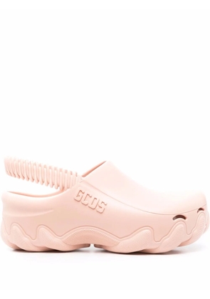 GCDS Ibex logo-embossed slingback clogs - Pink