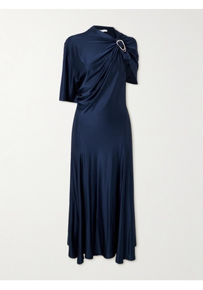 RABANNE - Embellished Satin Midi Dress - Blue - FR 34,FR 36,FR 38,FR 40,FR 42,FR 44