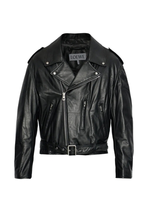LOEWE belted leather jacket - Black