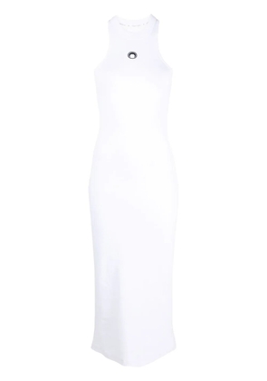 Marine Serre logo-print sleeveless dress - White