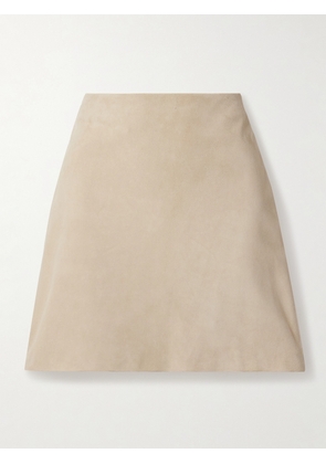 Ralph Lauren Collection - Carreen Suede Mini Skirt - Neutrals - US0,US2,US4,US6,US8,US10,US12