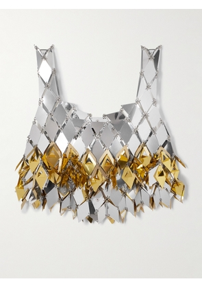 RABANNE - Cropped Fringed Chainmail Top - Silver - FR 34,FR 36,FR 38,FR 40,FR 42