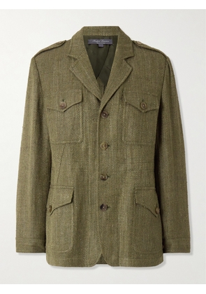 Ralph Lauren Collection - Schmitt Herringbone Silk And Linen-blend Tweed Blazer - Green - US0,US2,US4,US6,US8,US10,US12