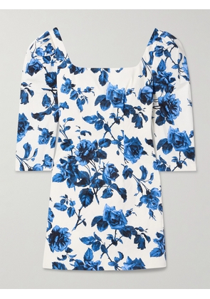Cara Cara - Belinda Floral-print Cotton-blend Mini Dress - Blue - US0,US2,US4,US6,US8,US10,US12