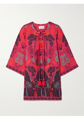 Cara Cara - Jaipur Printed Linen Tunic - Pink - xx small,x small,small,medium,large,x large