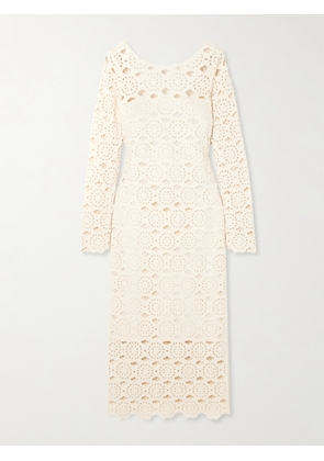 Cara Cara - Marsielle Crocheted Cotton Midi Dress - Cream - xx small,x small,small,medium,large,x large