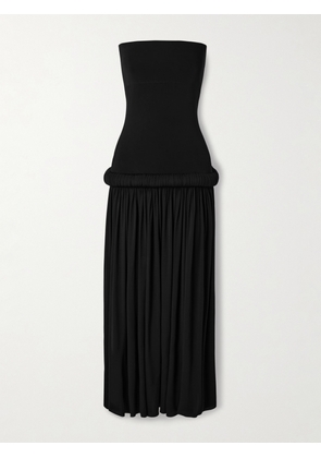 Alaïa - Strapless Pleated Stretch-jersey Midi Dress - Black - FR 34,FR 36,FR 38,FR 40,FR 42,FR 44
