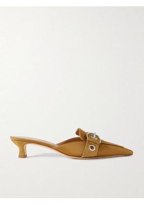 Aeyde - Danielle Buckled Grosgrain Mules - Brown - IT35,IT35.5,IT36,IT36.5,IT37,IT37.5,IT38,IT38.5,IT39,IT39.5,IT40,IT40.5,IT41,IT41.5,IT42