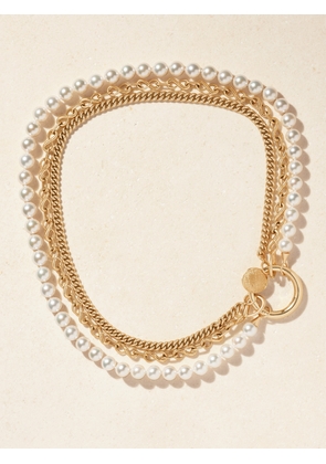 Marla Aaron - Musgrave Lock + Myriad + Heavy Curb Chain 14 And 18-karat Gold Pearl Necklace - One size