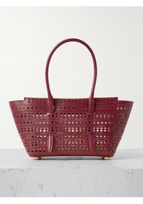 Alaïa - New Mina 20 Laser-cut Leather Tote - Burgundy - One size