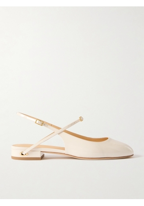 Jennifer Chamandi - Mattia 20 Patent-leather Slingback Flats - Cream - IT36,IT36.5,IT37,IT37.5,IT38,IT38.5,IT39,IT39.5,IT40,IT40.5,IT41,IT41.5,IT42