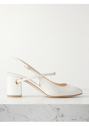 Jennifer Chamandi - Mattia 65 Patent-leather Slingback Pumps - White - IT36,IT36.5,IT37,IT37.5,IT38,IT38.5,IT39,IT39.5,IT40,IT40.5,IT41,IT41.5,IT42