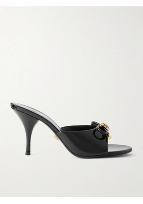 Versace - Opera Embellished Patent-leather Mules - Black - IT36,IT37,IT37.5,IT38,IT38.5,IT39,IT39.5,IT40,IT40.5,IT41