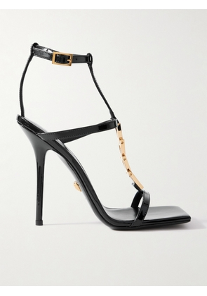 Versace - Embellished Patent-leather Sandals - Black - IT36,IT37,IT37.5,IT38,IT38.5,IT39,IT40,IT41