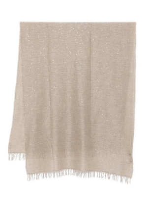 Fabiana Filippi sequin-embellished fringed scarf - Neutrals